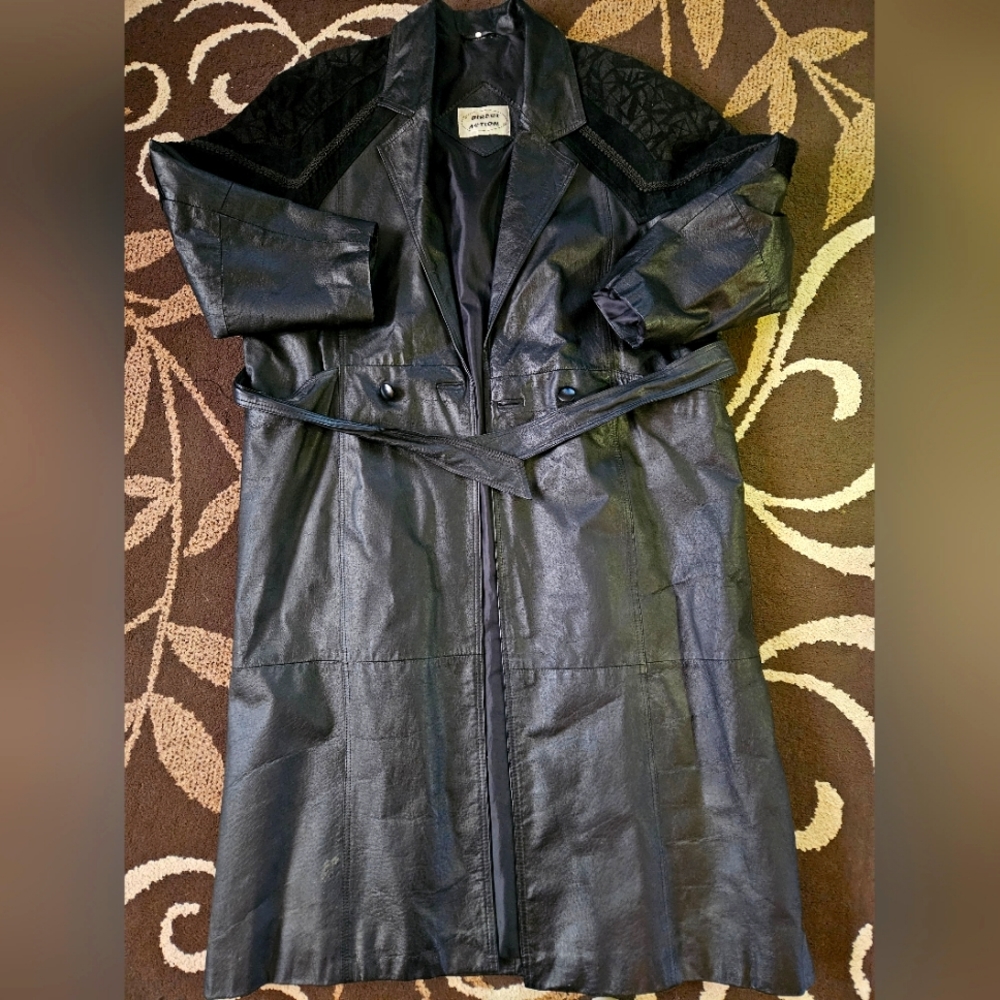 Vintage leather trench coat